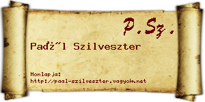 Paál Szilveszter névjegykártya